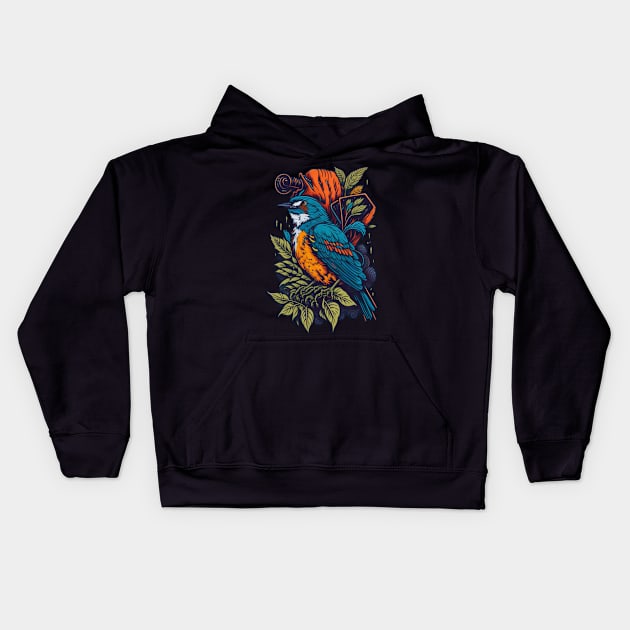 Flight of Discovery: Birdwatching Delights Unfold Kids Hoodie by Moulezitouna